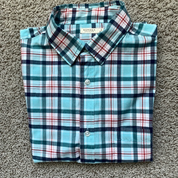 Sonoma Other - Sonoma Men’s Plaid Short Sleeve Button Down L